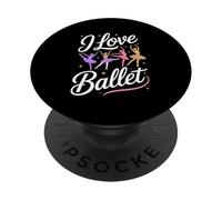 Io amo balletto affascinante danza illustrazione PopSockets PopGrip Adesivo