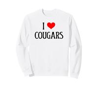 Io Amo Cougars Cuore Cougars Cougar Amante Mountain Lion Felpa