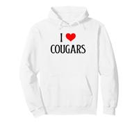 Io Amo Cougars Cuore Cougars Cougar Amante Mountain Lion Felpa con Cappuccio