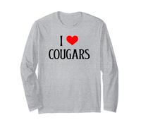 Io Amo Cougars Cuore Cougars Cougar Amante Mountain Lion Maglia a Manica