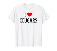 Io Amo Cougars Cuore Cougars Cougar Amante Mountain Lion Maglietta