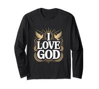Io amo Dio Dichiarazione di fede spirituale Maglia a Manica