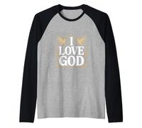 Io amo Dio Dichiarazione di fede spirituale Maglia con Maniche Raglan