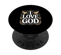 Io amo Dio Dichiarazione di fede spirituale PopSockets PopGrip Adesivo