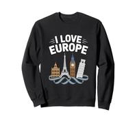 Io amo Europa iconico monumenti orizzonte Felpa