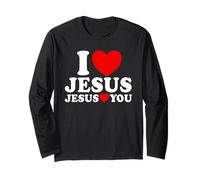 Io Amo Gesù Gesù Ti AMA Fede Cristiana Chiesa Gesù Maglia a Manica