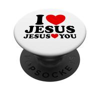 Io amo Gesù Gesù ti ama Fede cristiana Chiesa Gesù PopSockets PopGrip Adesivo