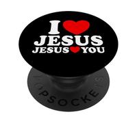 Io amo Gesù Gesù ti ama Fede cristiana Chiesa Gesù PopSockets PopGrip Adesivo