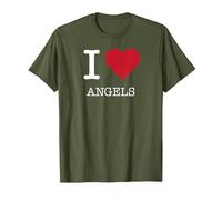 Io Amo Gli Angeli, Amo Gli Angeli Maglietta, Uomo, Oliva, S