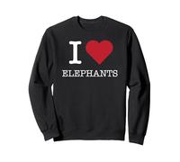Io Amo Gli Elefanti, Amo Gli Elefanti Felpa, Unisex per Adulti, Nero, L