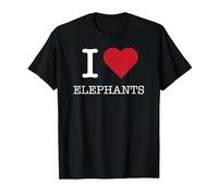 Io Amo Gli Elefanti, Amo Gli Elefanti Maglietta, Uomo, Nero, 6XL