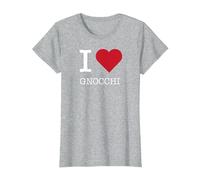 Io Amo Gli Gnocchi, Amo Gli Gnocchi Maglietta, Donna, Grigio Melange, L