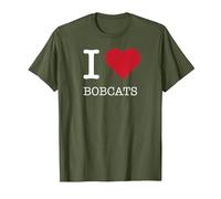 Io Amo i Bobcats, Amo i Bobcats Maglietta, Uomo, Oliva, XXL
