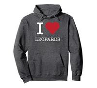 Io Amo i Leopardi, Amo i Leopardi Felpa con Cappuccio, Unisex per Adulti, Grigio Scuro, M