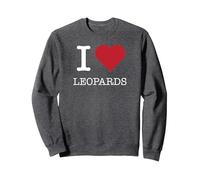 Io Amo i Leopardi, Amo i Leopardi Felpa, Unisex per Adulti, Grigio Scuro, M