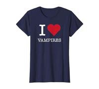 Io Amo i vampiri, Amo i vampiri Maglietta, Donna, Navy, 3XL