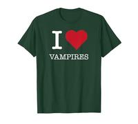 Io Amo i vampiri, Amo i vampiri Maglietta, Uomo, Verde Foresta, L