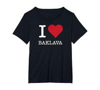 Io Amo Il Baklava, Amo Il Baklava Maglietta, Donna Plus-Size, Nero, 6X