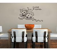 Io amo il caffè Etichetta Cucina decalcomanie Casa Moderno Adesivi Decorazione arredamento Elegante Sticker (adesivo murale) Soggiorno decalcomania