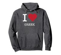 Io Amo Il Greco, Amo Il Greco Felpa con Cappuccio, Unisex per Adulti, Grigio Scuro, S