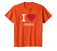 Io Amo Il Greco, Amo Il Greco Maglietta, Bambini, Arancio, 4 Anni