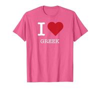 Io Amo Il Greco, Amo Il Greco Maglietta, Uomo, Rosa mélange, L