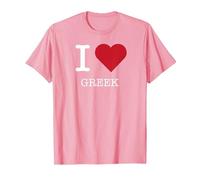 Io Amo Il Greco, Amo Il Greco Maglietta, Uomo, Rosa, S