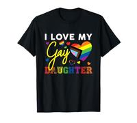Io Amo Il Mio Gay Figlia LGBT Orgoglio Mamma Papà Maglietta