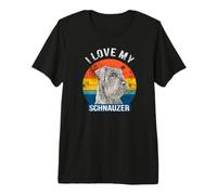 Io Amo Il Mio Schnauzer Gigante Schnauzer Retro Grunge Maglietta Premium