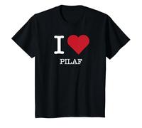 Io Amo Il Pilaf, Amo Il Pilaf Maglietta, Bambini, Nero, 8 Anni
