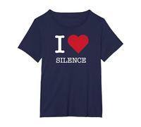 Io Amo Il Silenzio, Amo Il Silenzio Maglietta, Donna Plus-Size, Navy, 5X