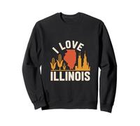 Io amo Illinois Campi di grano Skyline icona Felpa