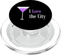 Io amo la città. viola Martini Drink Glass Cityscape PopSockets PopGrip per MagSafe