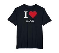 Io Amo la Luna, Amo la Luna Maglietta, Uomo Taglie Grandi, Nero, 3X Tall