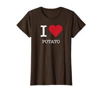 Io Amo la Patata, Amo la Patata Maglietta, Donna, Marrone, XS