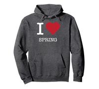 Io Amo la Primavera, Amo la Primavera Felpa con Cappuccio, Unisex per Adulti, Grigio Scuro, XL