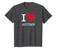 Io Amo l'autunno, Amo l'autunno Maglietta, Bambini, Grigio Scuro, 10 Anni