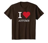 Io Amo l'autunno, Amo l'autunno Maglietta, Bambini, Marrone, 3 Anni