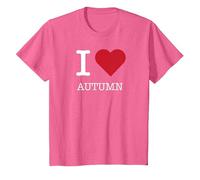 Io Amo l'autunno, Amo l'autunno Maglietta, Bambini, Rosa mélange, 12 Anni