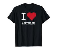 Io Amo l'autunno, Amo l'autunno Maglietta, Uomo, Nero, 4XL