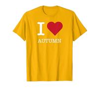 Io Amo l'autunno, Amo l'autunno Maglietta, Uomo, Oro Brillante, L