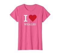 Io Amo Le Balene, Amo Le Balene Maglietta, Donna, Rosa mélange, M