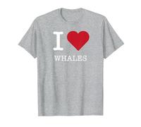 Io Amo Le Balene, Amo Le Balene Maglietta, Uomo, Grigio Melange, M