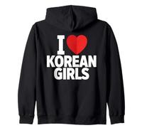 Io Amo Le Ragazze Coreane Dichiarazione Divertente Felpa con Cappuccio
