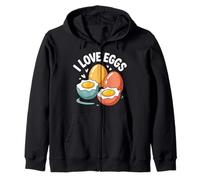 Io amo le uova colorato divertente illustrazione Felpa con Cappuccio