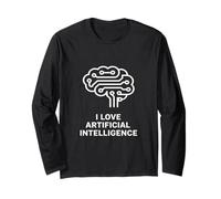 Io Amo l'intelligenza Artificiale Cervello Circuito Illustrazione Maglia a Manica