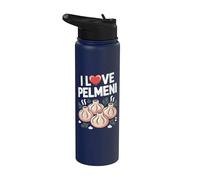 Io amo Pelmeni Dumpling Illustrazione Stainless Steel Insulated Water Bottle