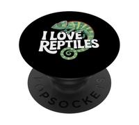 Io amo rettili camaleonte illustrazione PopSockets PopGrip Adesivo