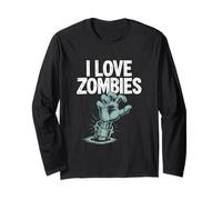 Io amo zombie raccapricciante mano illustrazione Maglia a Manica