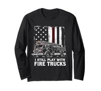 Io Ancora Gioco con Camion dei Pompieri Sottile Linea Rossa Vigile del Fuoco Maglia a Manica